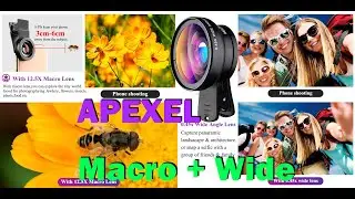 Улучшаем камеры смартфонов, комплект объективов APEXEL, 0,45x широкоугольный и 12,5x Макро объектив