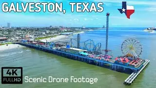 Galveston Beach by Drone! - Galveston, Texas
