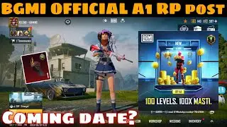 BGMI A1 ROYAL PASS CONFIRMED IN NEW 2.7 UPDATE | FREE MYTHIC OUTFIT AND HEADGEAR | UPDATE DATE BGMI
