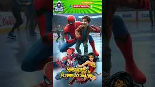 Superheroes Playing Ice Skating ⛸️ Marvel vs DC #marvel #avengers #dc #spiderman #trending