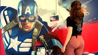 How to paint a HUGE Captain America | Wall Art in 8 Steps