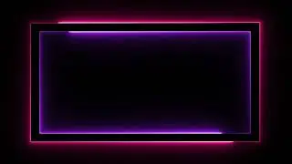 Glowing frame black screen | Neon light border | Frame template video background