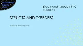 Using Structs and Typedefs to Create Your Own Datatypes in C. (Structs and Typedefs in C - Video #1)