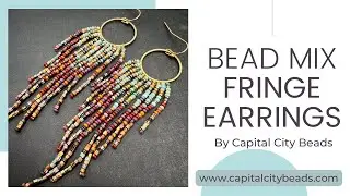 HOW TO attach Seed Beads to a metal frame. Easy DIY seed bead Mix Earrings by Capital City Beads