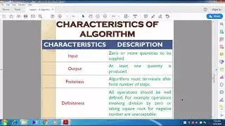 Introduction to Algorithmic Strategies and Characteristics of an Algorithm