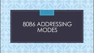 8086 Addressing Modes