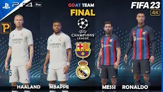 Haaland Mbappe Play Against Ronaldo Messi | Real vs Barcelona | UCL Final | PS4 Pro Gameplay [4K60]