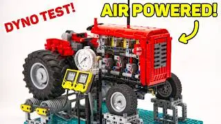 Air Powered Lego RC Tractor - Inline 3 LPE Engine, Gearbox and Dyno Test!