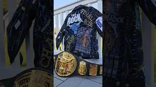 The Rock custom jacket and the Brahma Bull title 🥵 get some fresh air #shorts #wwe  #prowrestling