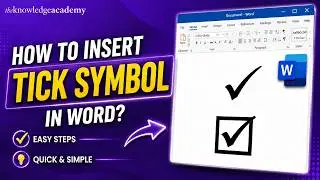 How To Insert Tick Mark ✔ (or) Checkmark in MS Word | Fastest Way To Insert Checkmark in MS Word