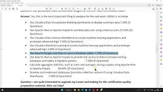 Cloudera CDP 4001 Data Analyst Certification Exam