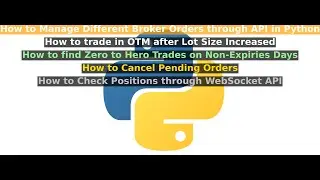 Brokers Order Management | OTM /Zero to Hero Trades | Cancel Orders | Positions WebSocket API #bse