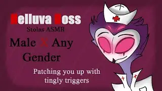 Helluva Boss ASMR-  Stolas Healing you after a fight!- Tapping, Writing and Soft Whispers- M4A