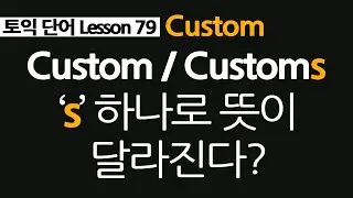 토익단어 79, custom, customs 차이, 's' 하나로 뜻이 달라진다