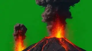 Volcano Eruption Green Screen Background