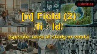 [n] Field meaning (specific area of study or work) with 5 examples