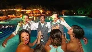 Bridal Party Jumps in Pool - Now Sapphire Destination Wedding