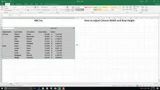 MS Excel: How to adjust Column Width and Row Height