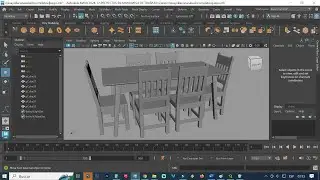 COMO HACER UN JUEGO DE SILLAS Y MESA EN MAYA AUTODESK 2024 RÁPIDO Y FÁCIL