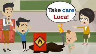 Luca SETS THE SCHOON ON FIRE! | Basic English conversation | Learn English | Like English