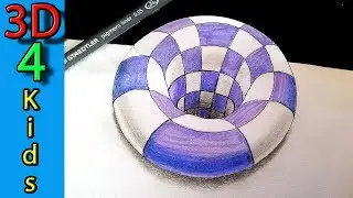 Amazing Easy 3D drawing How to draw a Hole in paper!