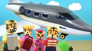 A Family Trip on the Airplane! Shimajiro and Hana-Chan at the Airport (Kids Stop Motion)