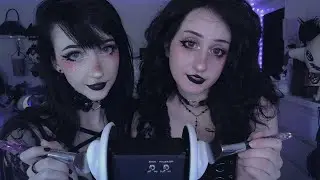 asmr ☾ sleepy girls brush your ears 💞 w/ 