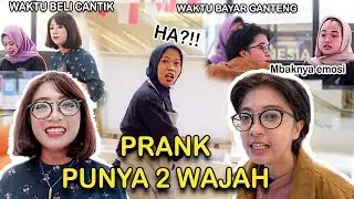 PRANK PUNYA 2 WAJAH . Awalnya kasirnya marah marah ! akhirnya ngakak!!