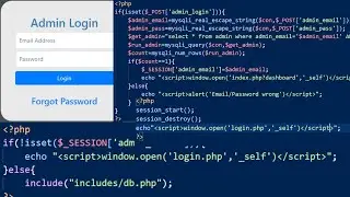99. Admin Login page and authentication Using PHP & MySQL