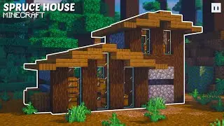 Minecraft : How to Build a Spruce / Taiga House | Small & Simple