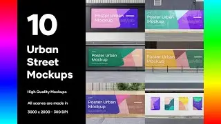 Mockup Template: 10 Urban Poster Street Mockups - PSD