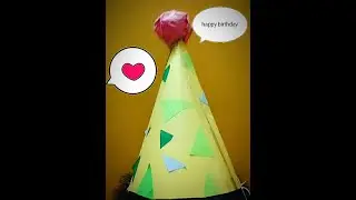 making a birthday cap with color papers
