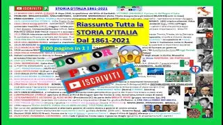 ✅RIPASSO riassunto TUTTA LA STORIA D'ITALIA dal 1861-2021. Programma storia 5°/ esame maturità part2
