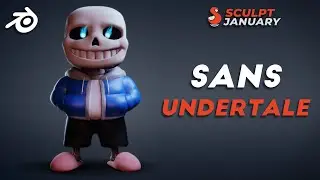 Sculpting Sans from Undertale in 3D | Blender 2.8 | Sculpt January Day 7