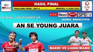 Hasil Final Thailand Open 2023 Hari Ini Day 6 -- AN SE YOUNG Juara