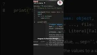 Find Sum Of Digits of Any Number Using Python Programming 