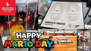 MAR10 Day 2023 At Nintendo Store NYC! Limited Surprise Giveaway! Mario’s Boots Reveal + Plumbing Van