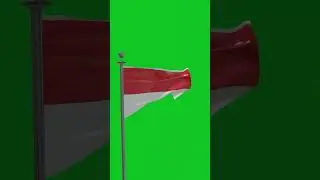 Indonesian waving flag [ green screen ]