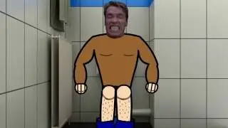 Arnold on the toilet