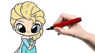 How To Draw Elsa From Frozen...Учимся рисовать Эльзу из 