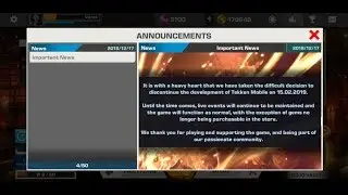 End of TEKKEN Mobile | Tekken Game's Big Announcement | Feeling Sad Won't be able to play Tekken