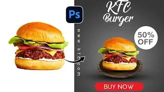 Creative product manipulation of burger | Photoshop tutorial #productadvertising