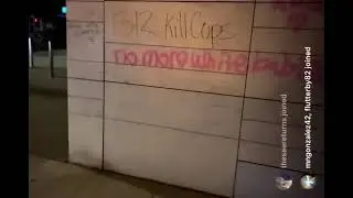 Graffiti sprayed during the Los Angeles #BLM march says “Kill cops” and “No more white babies.”
