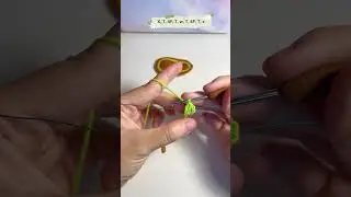 Crochet kẹp tóc mầm lá p2 #crochet #crochethairclip #hairclip #keptoc