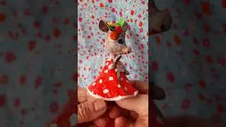 Козочка из ваты игрушка ручной работы 