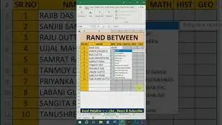 Ms excel interview tips || Use randbetween formula in excel #learnexcel  #excelformula #exceltricks