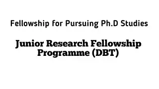 Junior Research Fellowship Programme (DBT)#Shorts