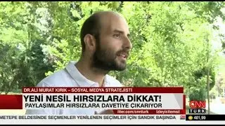 CNN Türk - Doç. Dr. Ali Murat Kırık - Sosyal Medyada Tatil Fotoğrafı Paylaşmayın!