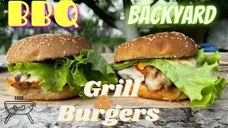 Cooking Two juicy burgers. ASMR sound video.
