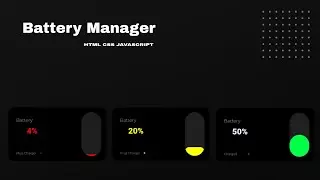 Battery Manager | JS Battery Status API | HTML CSS JAVASCRIPT @WebDesigner86